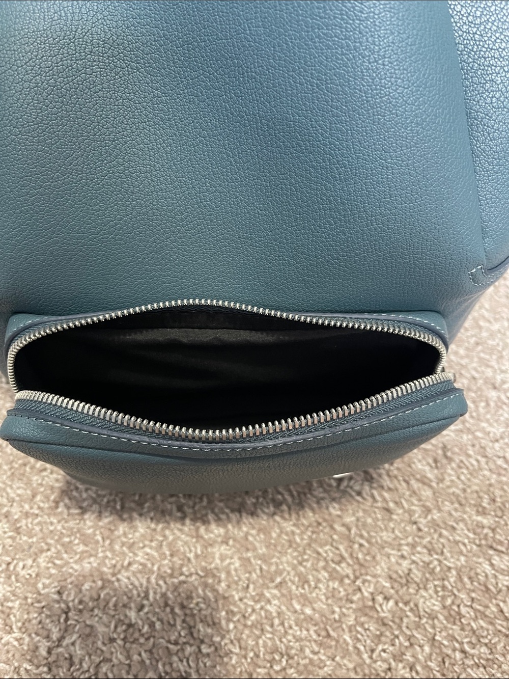 Calvin Klein Teal Pebbled Leather Backpack with Matching Wallet - Picture 8 of 11
